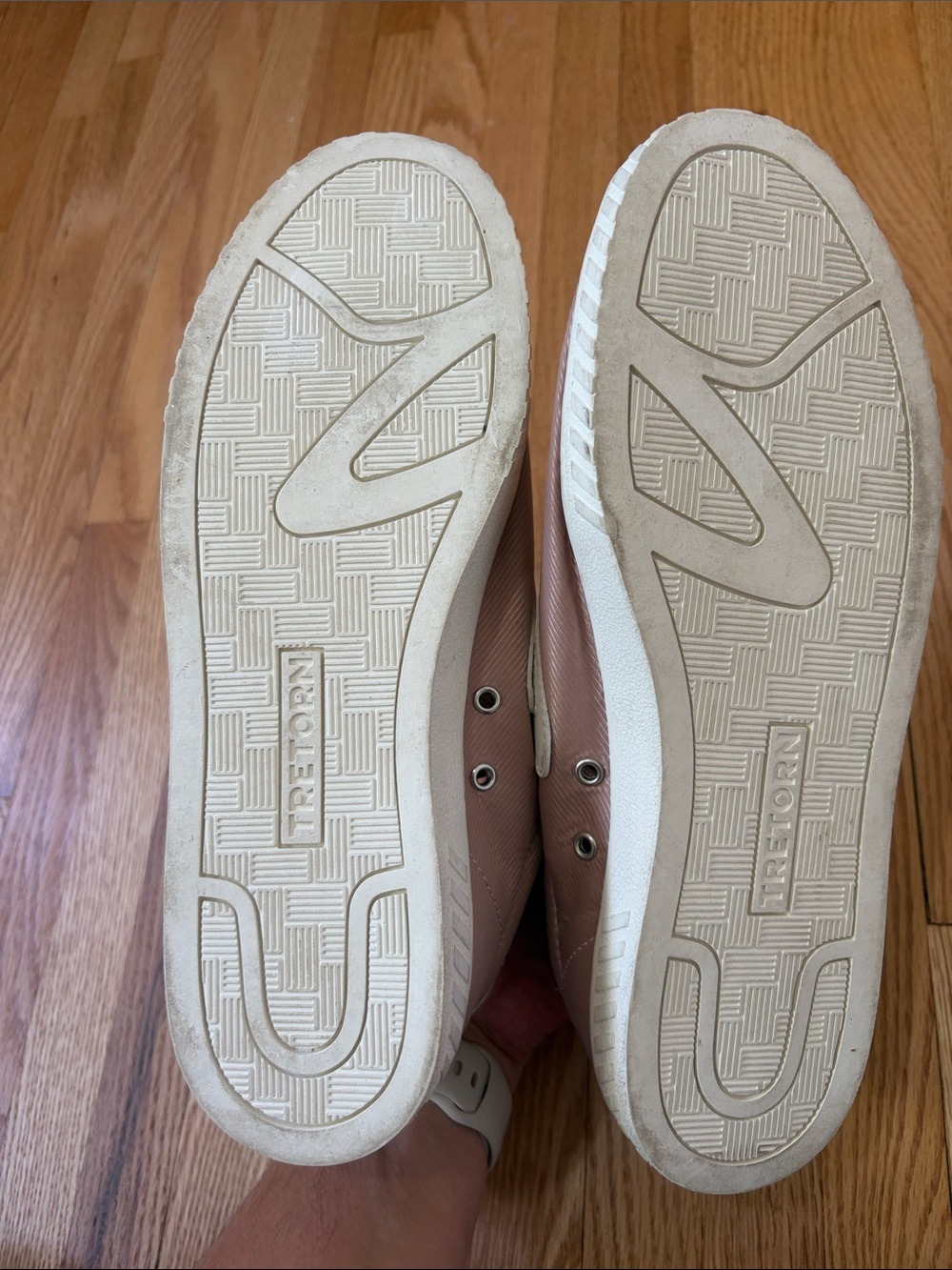 Tretorn Blush Pink and Cream Classic Low-Tops - Picture 5 of 10